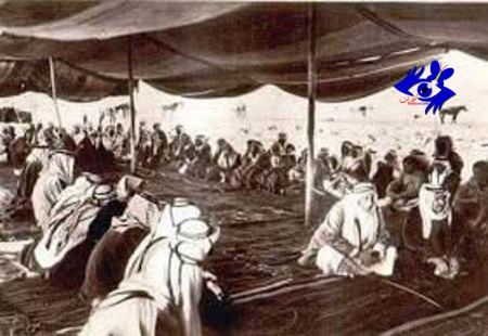 شرفاء النقب في بيت الشيخ ابراهيم الصانع سنة ١٩٣٤
